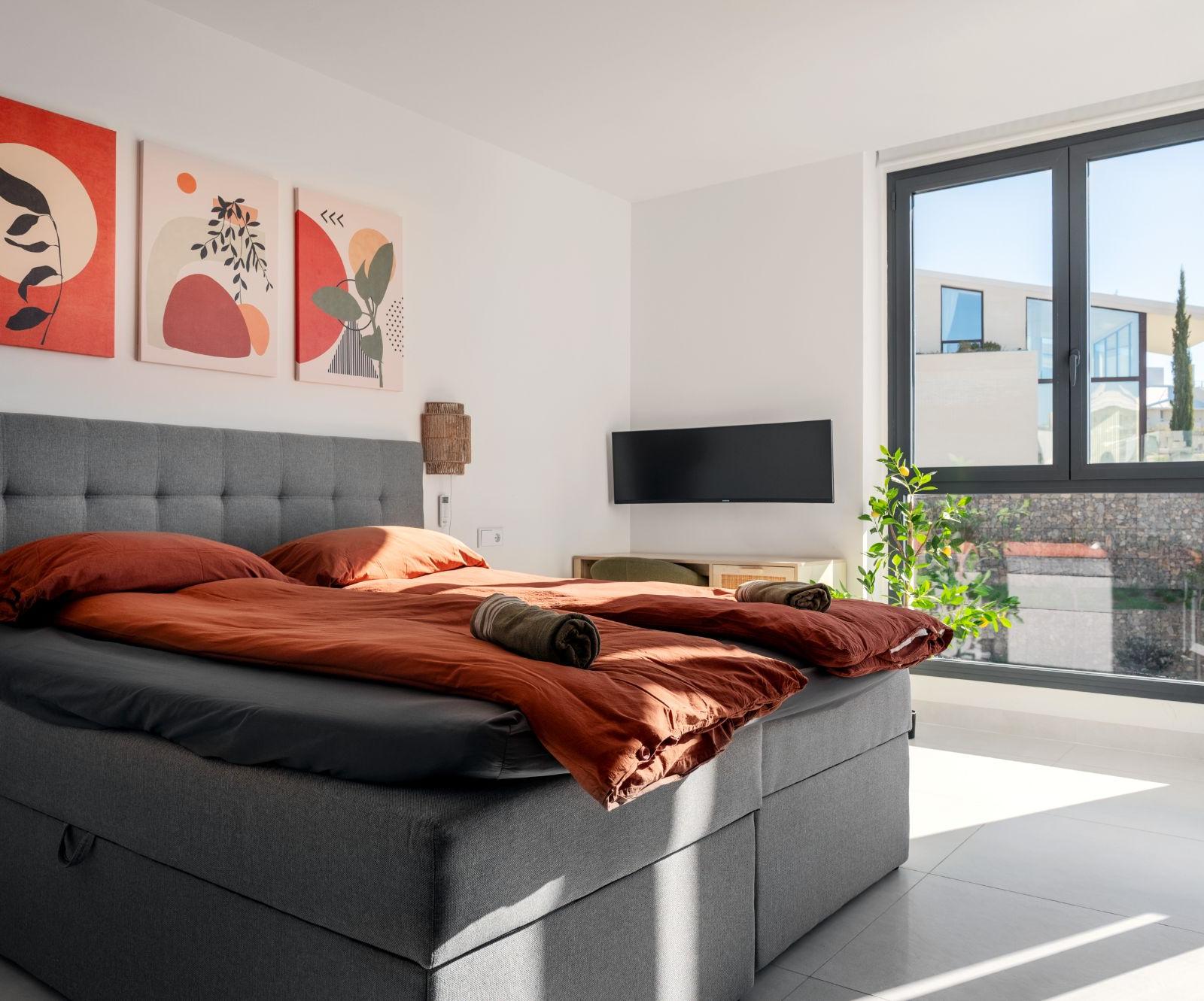 Master bedroom with double bed
